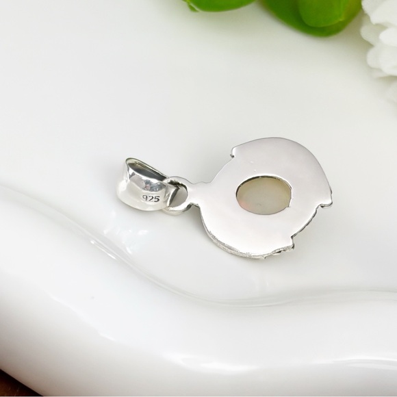 Ethiopian Opal Gemstone Pendant Solid Sterling Silver 925 Boho Southwest New - Picture 10 of 10